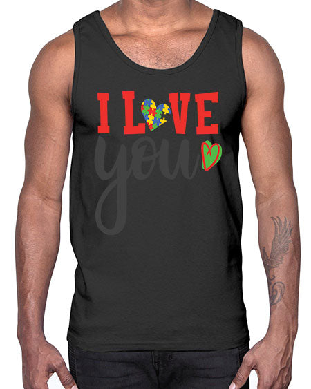 i love you Style 23#- autism- Cotton Tank