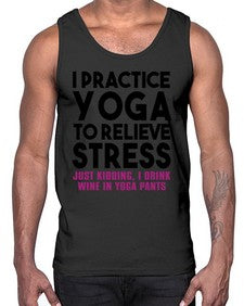 i practice yoga 297#- yoga- Cotton Tank