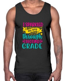 i sparkled my way through second grade 378#- second grade- Cotton Tank