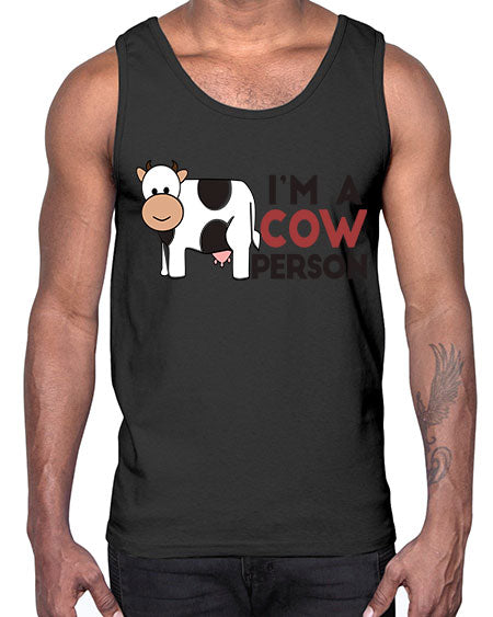 im a cow person- cow- Cotton Tank