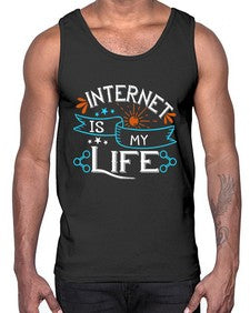 internet is my life 66#- internet- Cotton Tank