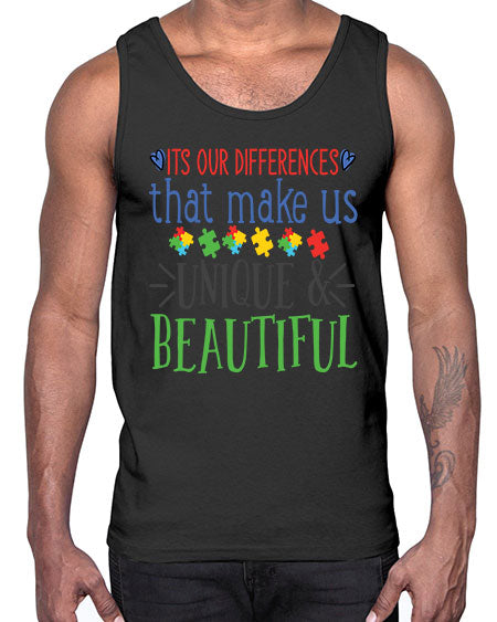 its our differences that make us unique beautiful Style 27#- autism- Cotton Tank