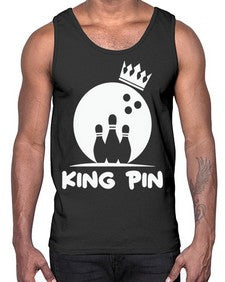 king pin bowling couples 712#- bowling- Cotton Tank