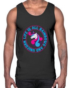 life is all rainbows and unicorn 247#- unicorn- Cotton Tank