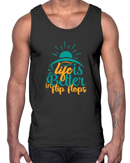 life is better in flip flops Style 89#- summer- Cotton Tank