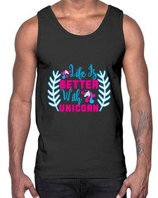 life is better with unicorn 252#- unicorn- Cotton Tank