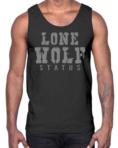 lone wolf status- wolf- Cotton Tank