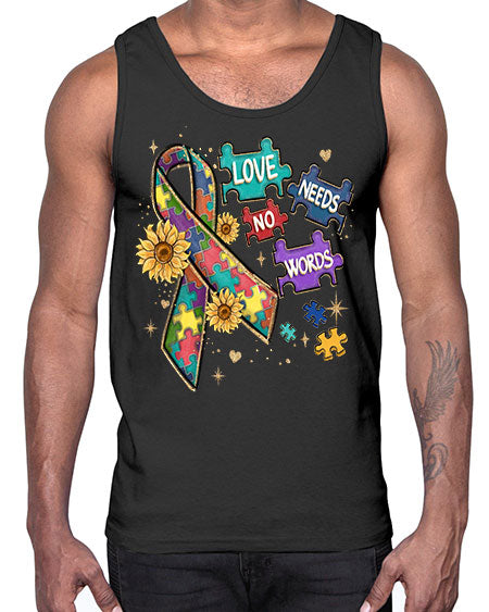 love needs no words- autism- Cotton Tank