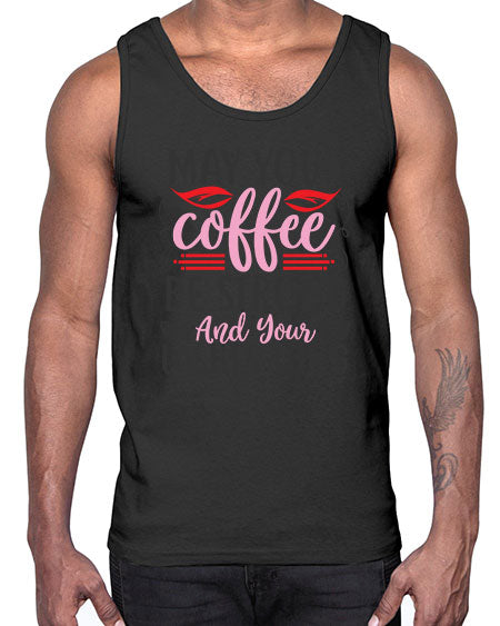 may your coffee be strong and your lashes long Style 151#-makeup Cotton Tank