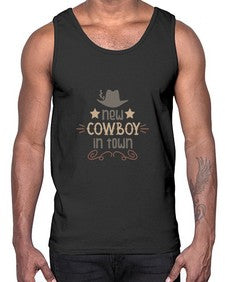 new cowboy in town 953#- western- Cotton Tank