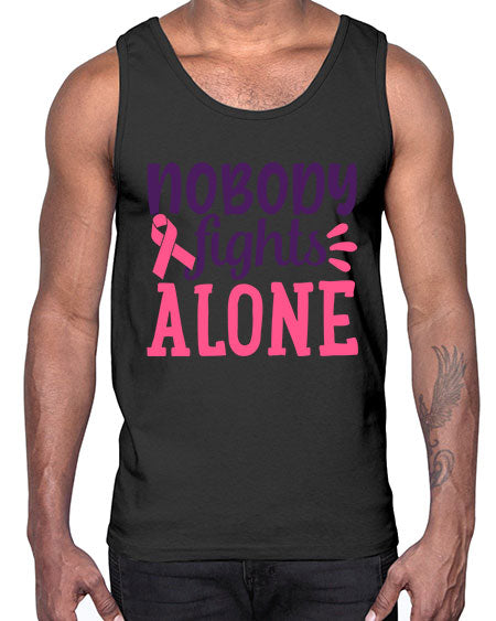 nobody fights alone Style 6#- breast cancer- Cotton Tank