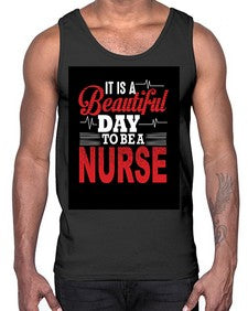nurse with backround 1225#- nurse- Cotton Tank