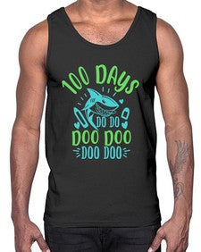 one hundred days shark doo doo 577#- one hundred days- Cotton Tank