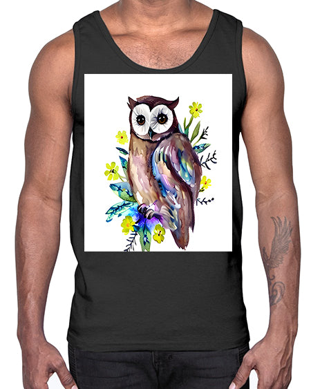 owl 14#- owl- Cotton Tank
