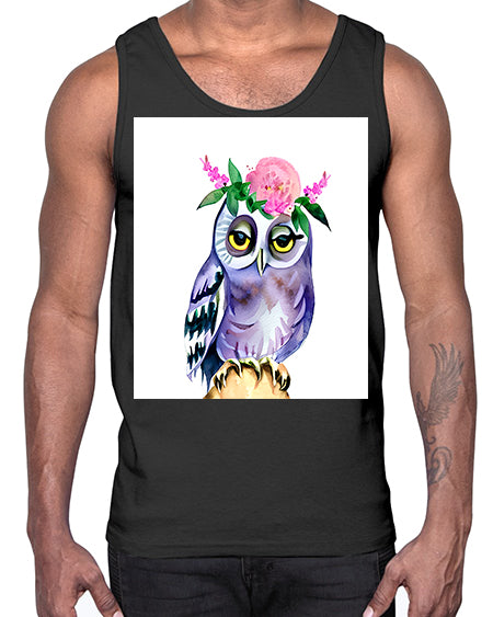 owl 15#- owl- Cotton Tank