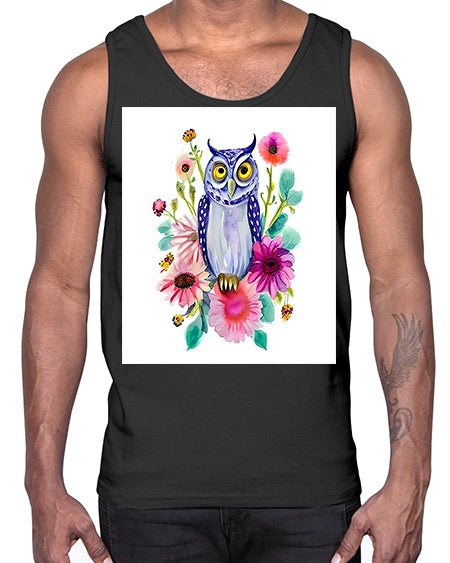 owl 25#- owl- Cotton Tank