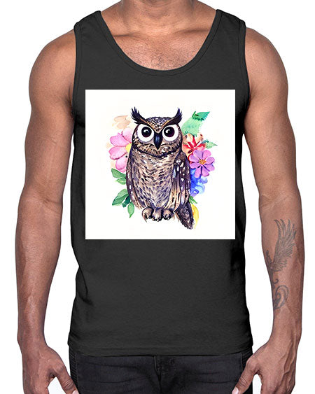 owl 3#- owl- Cotton Tank