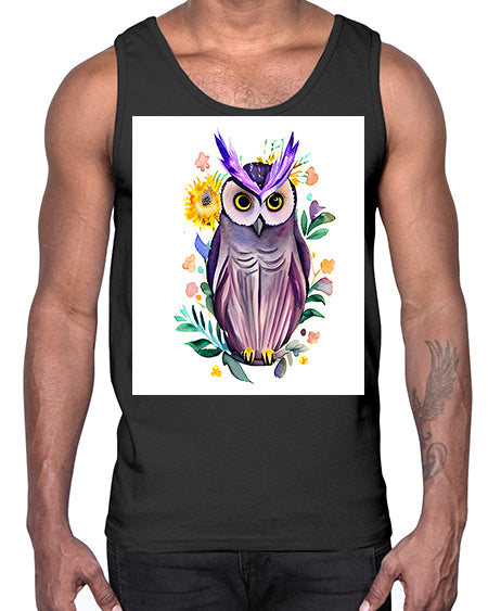 owl 7#- owl- Cotton Tank