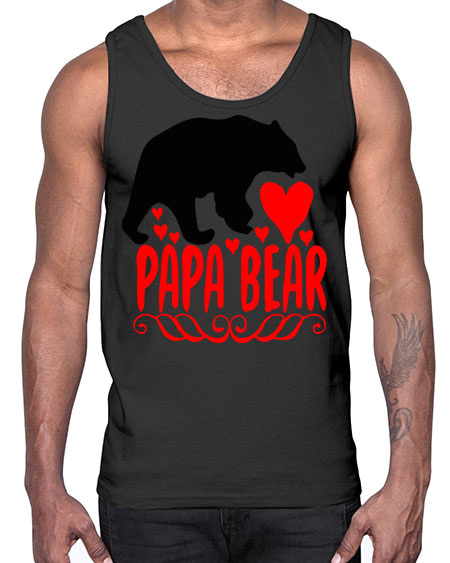 papa bear 205#- bears - animals- Cotton Tank