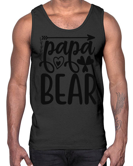 papa bear 209#- bears - animals- Cotton Tank