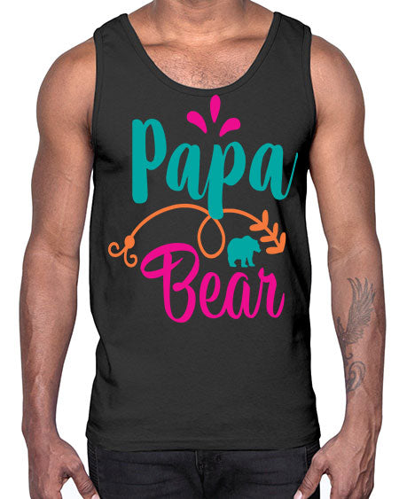 papa bear 213#- bears - animals- Cotton Tank