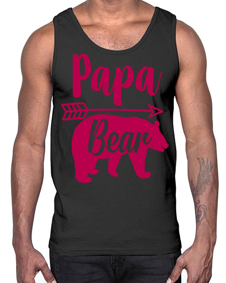 papa bear 217#- bears - animals- Cotton Tank