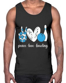 peace love bowling bowling 790#- bowling- Cotton Tank