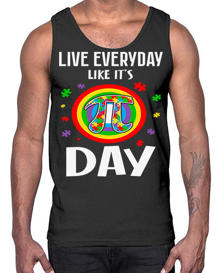 pi day autism puzzle math 111#- autism- Cotton Tank