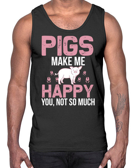 pigs make me happy Style 35#- pig- Cotton Tank