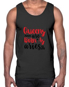 queens Are Born As Aries 384#- aries- Cotton Tank
