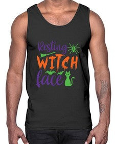 resting witch face 26#- witch- Cotton Tank