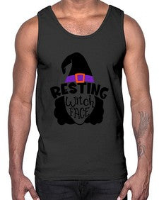 resting witch face 27#- witch- Cotton Tank