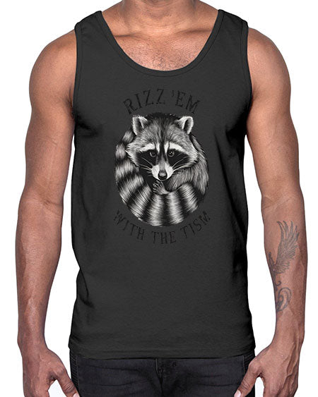 rizzem with the tism 53#- raccoon- Cotton Tank