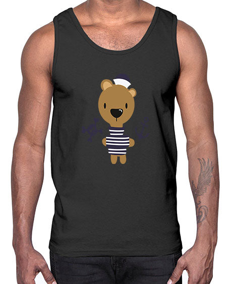 sailor little bear 243#- bears - animals- Cotton Tank