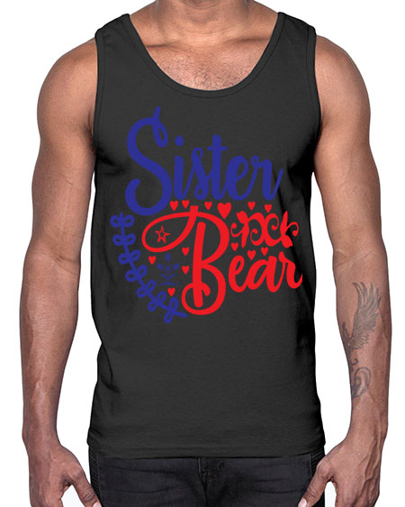 sister bear 251#- bears - animals- Cotton Tank