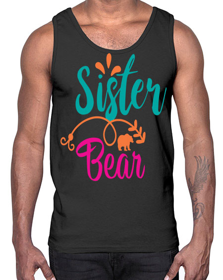 sister bear 255#- bears - animals- Cotton Tank