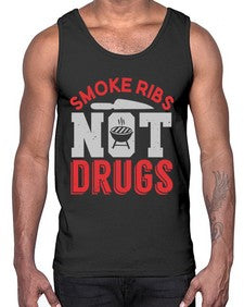 smok ribs not drugs 401#- bbq- Cotton Tank