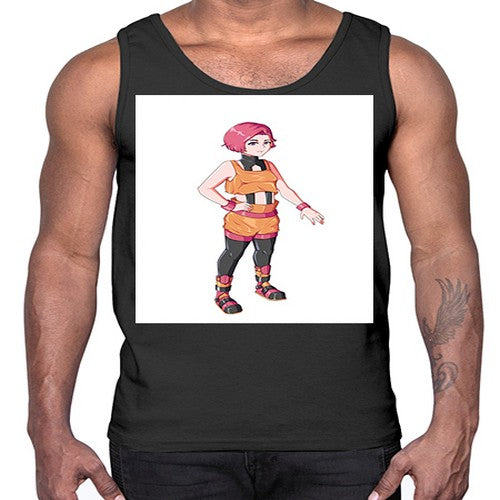 street girl wear orange outfit16#- anime- Cotton Tank