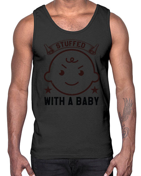 stuffed with a baby Style 210#- baby shower- Cotton Tank