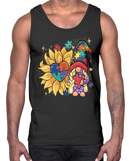 sunflower gnome autism- autism- Cotton Tank