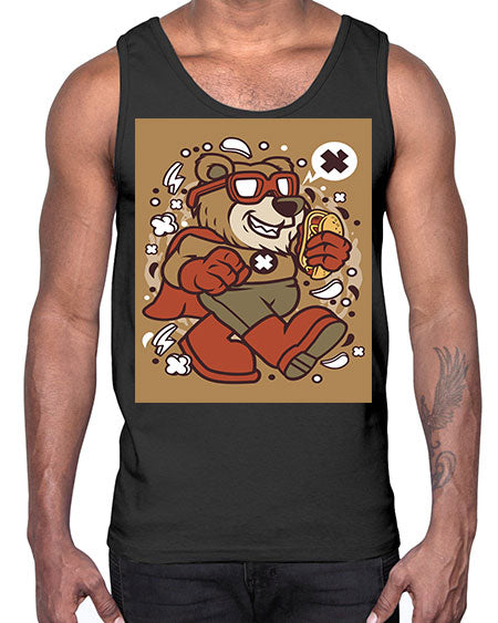 super bear 259#- bears - animals- Cotton Tank