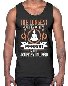 the longest journey of any person is the journey inward  550#- yoga- Cotton Tank