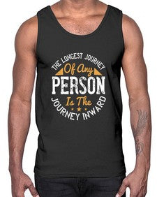 the longest journey of any person is the journey inward  551#- yoga- Cotton Tank