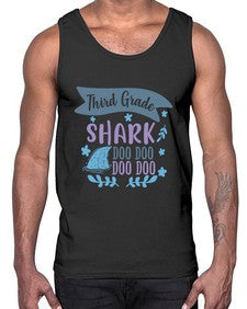 third grade shark doo doo doo doo 972#- third grade- Cotton Tank