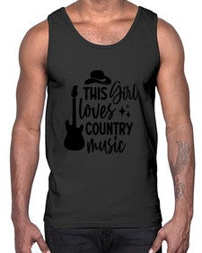 this girl loves country music 1163#- western- Cotton Tank