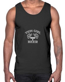 this girl needs a beer 1644#- beer- Cotton Tank