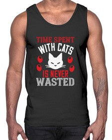 time spend with cat is never wasted Style 120#- cats- Cotton Tank