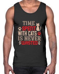 time spend with cat is never wasted Style 121#- cats- Cotton Tank
