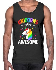 unicorns are awesome 520#- unicorn- Cotton Tank