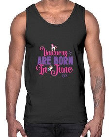 unicorns are born in june 524#- unicorn- Cotton Tank